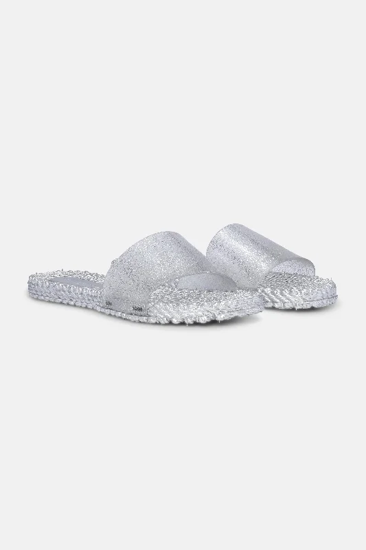 Slip-On Flip Flops - Silver