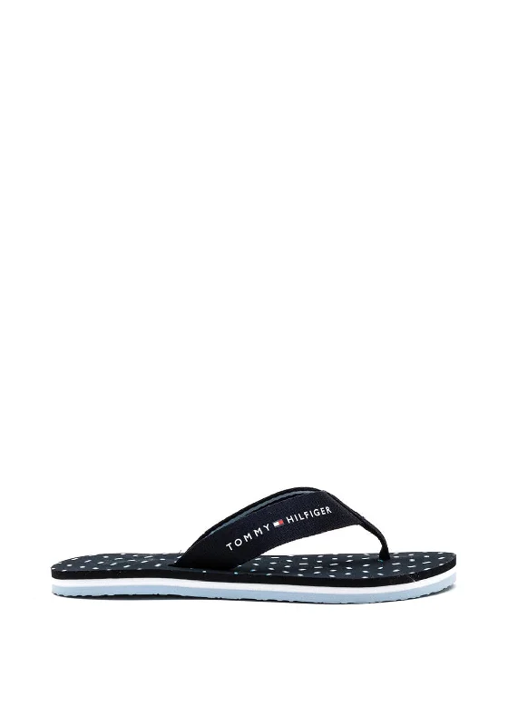 Tommy Hilfiger Womens Canvas Thong Flip Flops, Navy