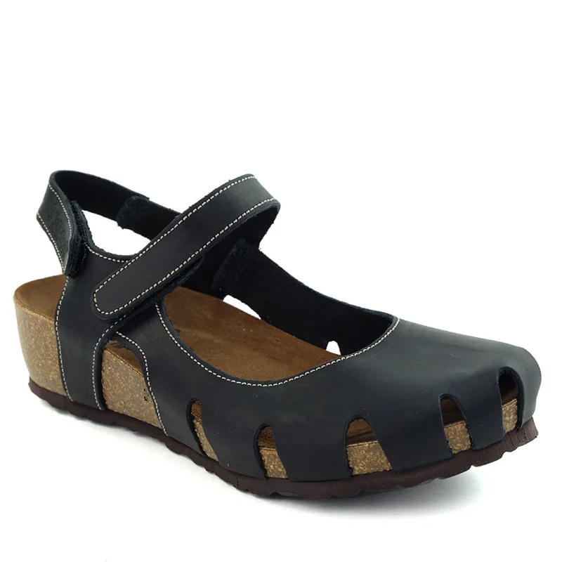 Women’s Sabatini 4009 Wedge Covered Toe Sandal – Nero