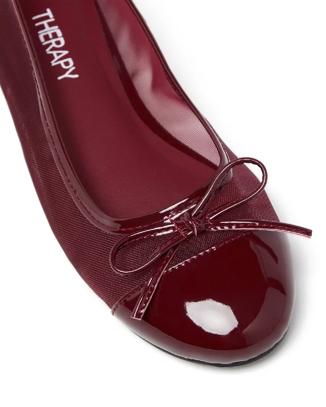 Ally Mesh Ballet Flat Cherry Patent