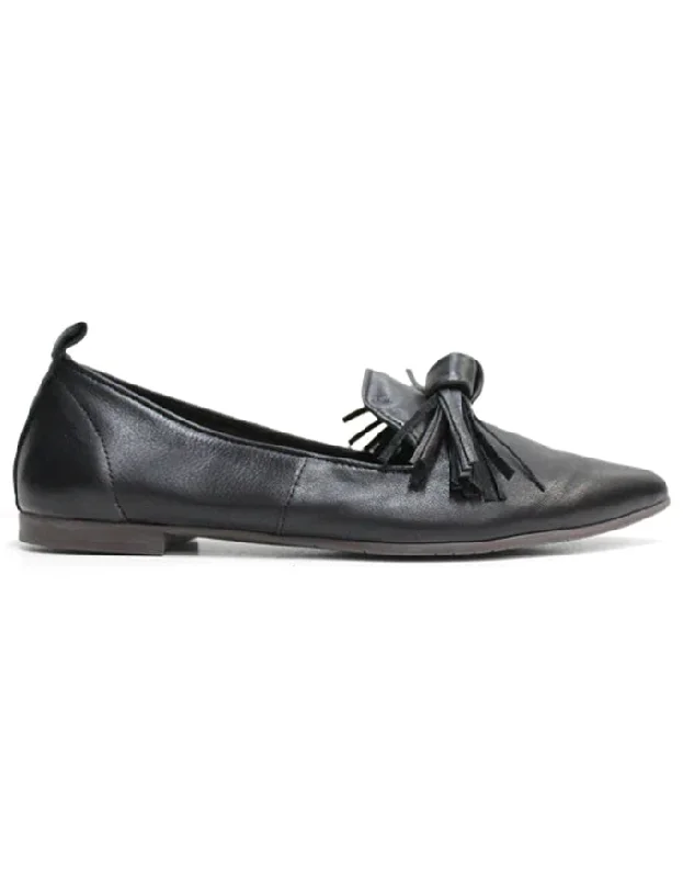 Bestie Flats Black Leather