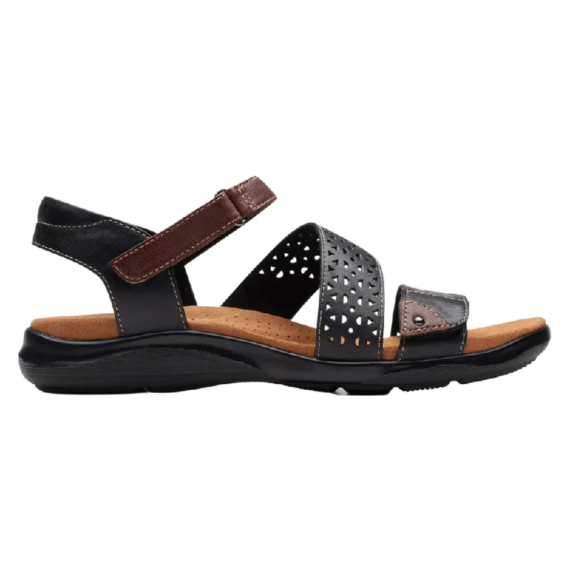 Clarks Kitly Way Black Leather Sandal (Women's)