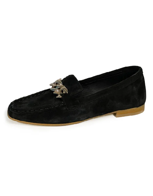 Mardi Black Suede Flats