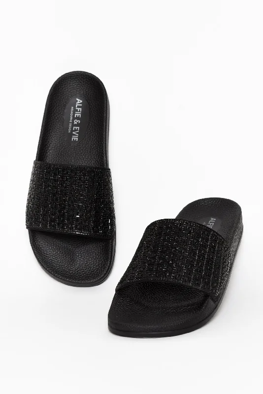 Billie Black Diamante Slide