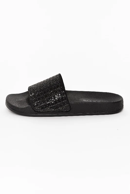 Billie Black Diamante Slide