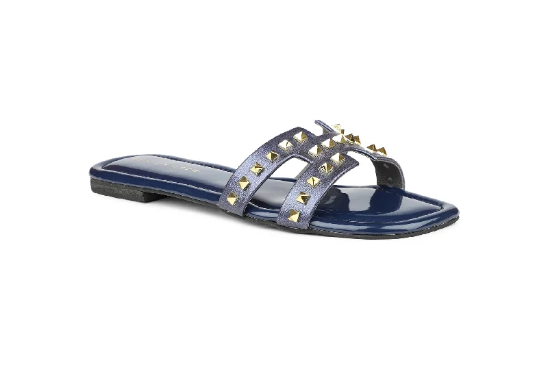 Women Blue Slides Sandals