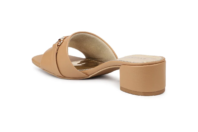 Women Beige Slides Sandals