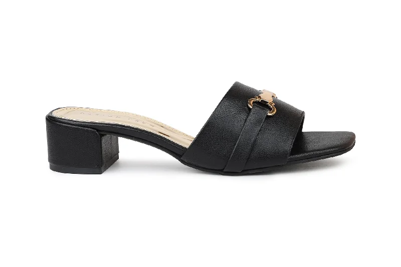 Women Black Slides Sandals