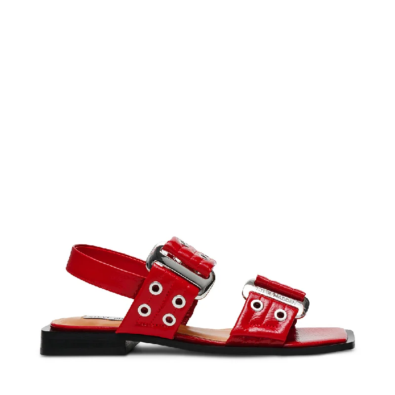 Saria Flat Sandals RED PATENT